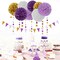 30 Pieces Purple Gold Valentines-Day Graduation Decorations - Kits Lavender White Paper Flowers,Banner Flags,Tassel Streamer Garland Engagement Girl Baby Bridal Shower Party Decoration Lasting Surprise